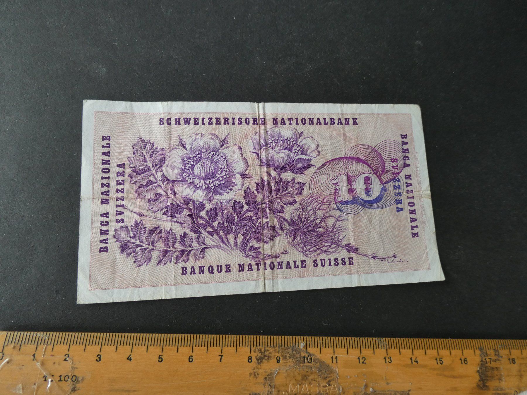 Banconote: Schweiz 1973, 10 Franken – Usato da Hinterforst venduto da Rohusri 1