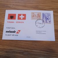 Luftpost Brief Zürich Tirana 1986 Swissair