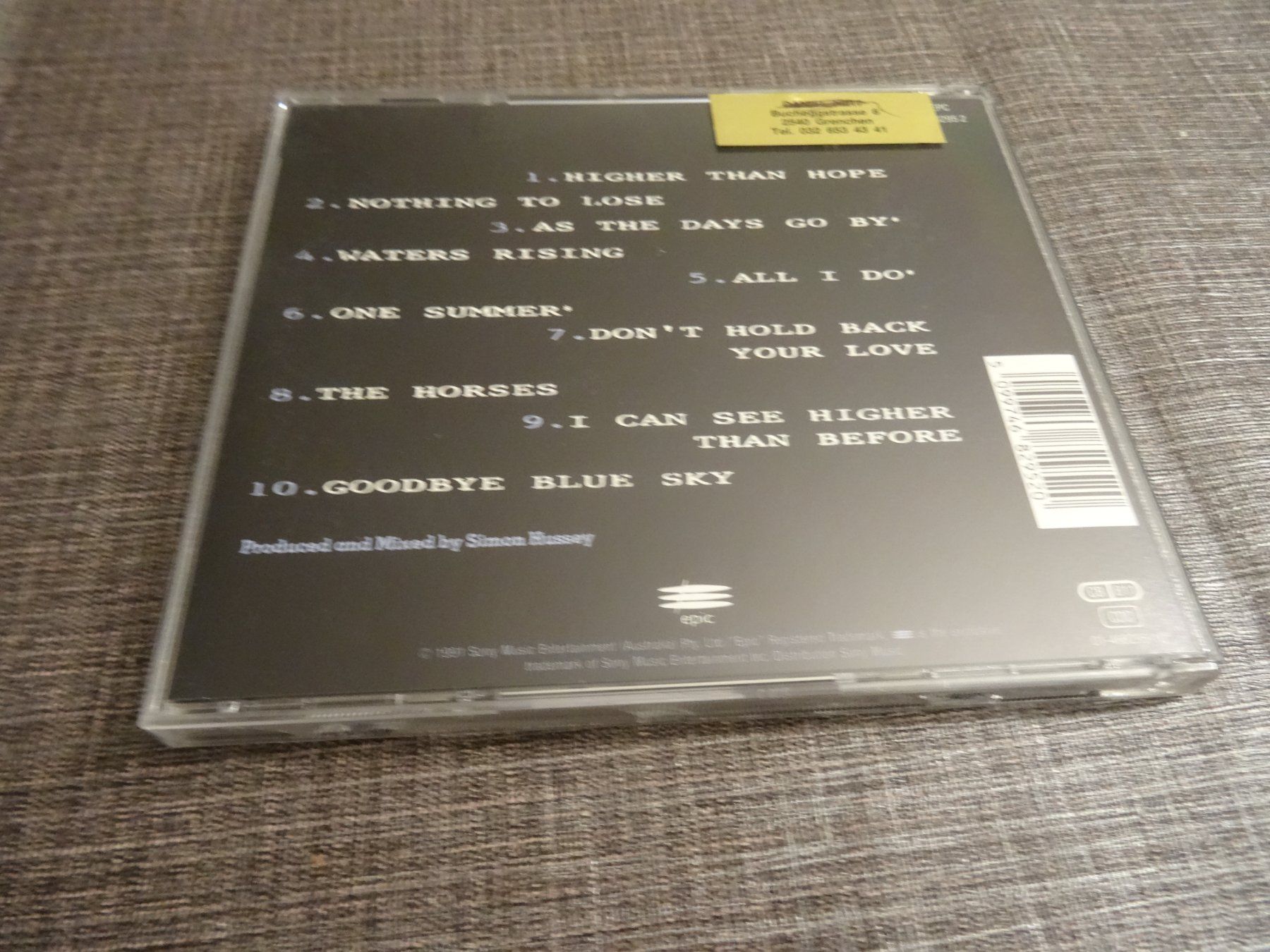CD: Daryl Braithwaite - Higher Than Hope CD – Usato da Olten venduto da Disc-Ausverkauf 1