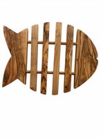 Topfuntersetzer Holz Fischform Olivenholz neu