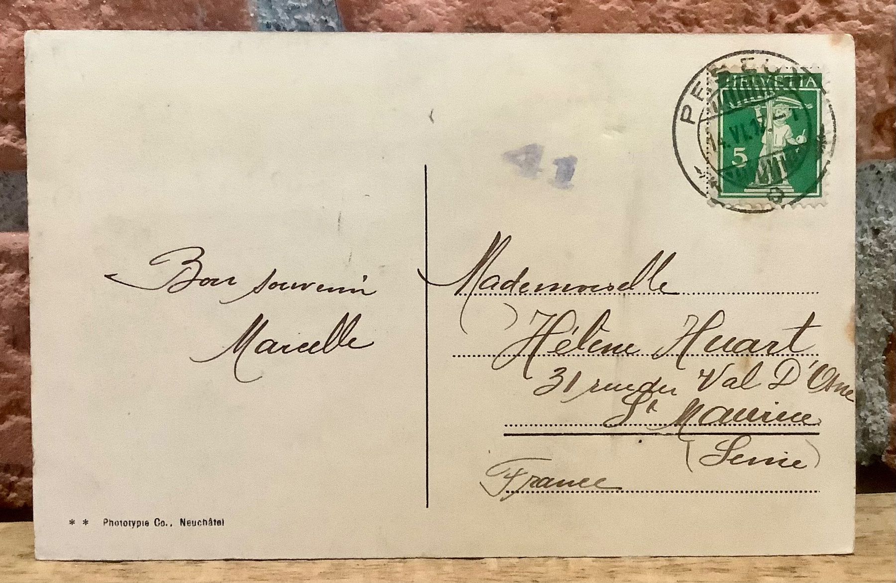 Cartoline postali: 1917 - NEUCHÂTEL  Vue générale - Neuenburgersee – Usato da Root venduto da ENGLAND-TREASURES 2