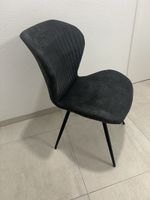 6 Esszimmerstühle, Farbe Athrazit, Schwarze Metallbeine