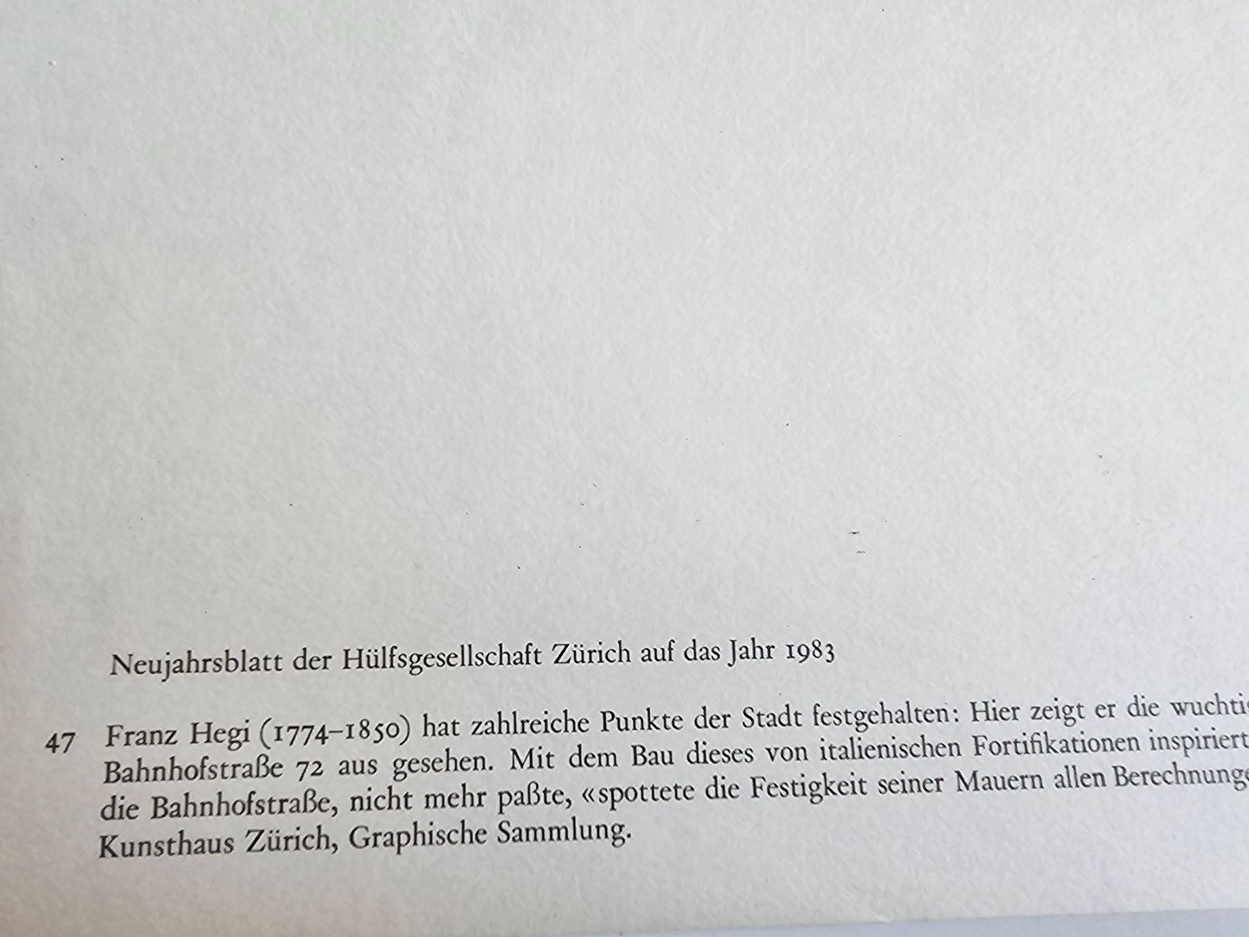 Grafiken & Lithographien: Neujahrsblatt Hülfsgesellschaft Zürich 1983 – Gebraucht aus Sirnach von windrad65 2