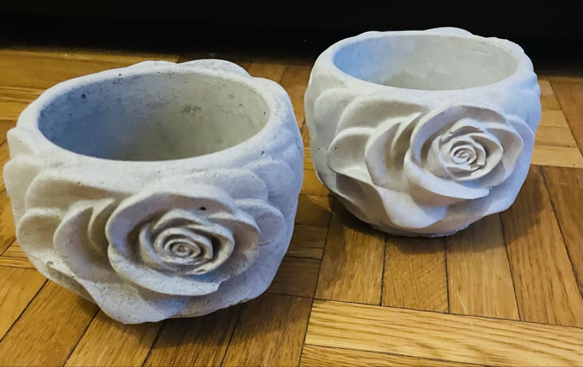 Vasi per fiori: 2 Stück Blumentöpfe mit Rosenmuster, – Nuovo e nell'imballaggio originale da Au ZH venduto da Jaggy4 3