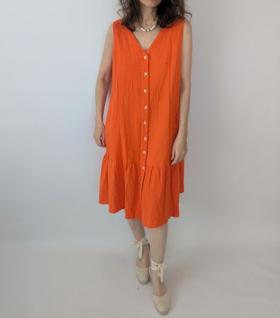 Kleid orange Grösse XL 95% Baumwolle 5% Spandex