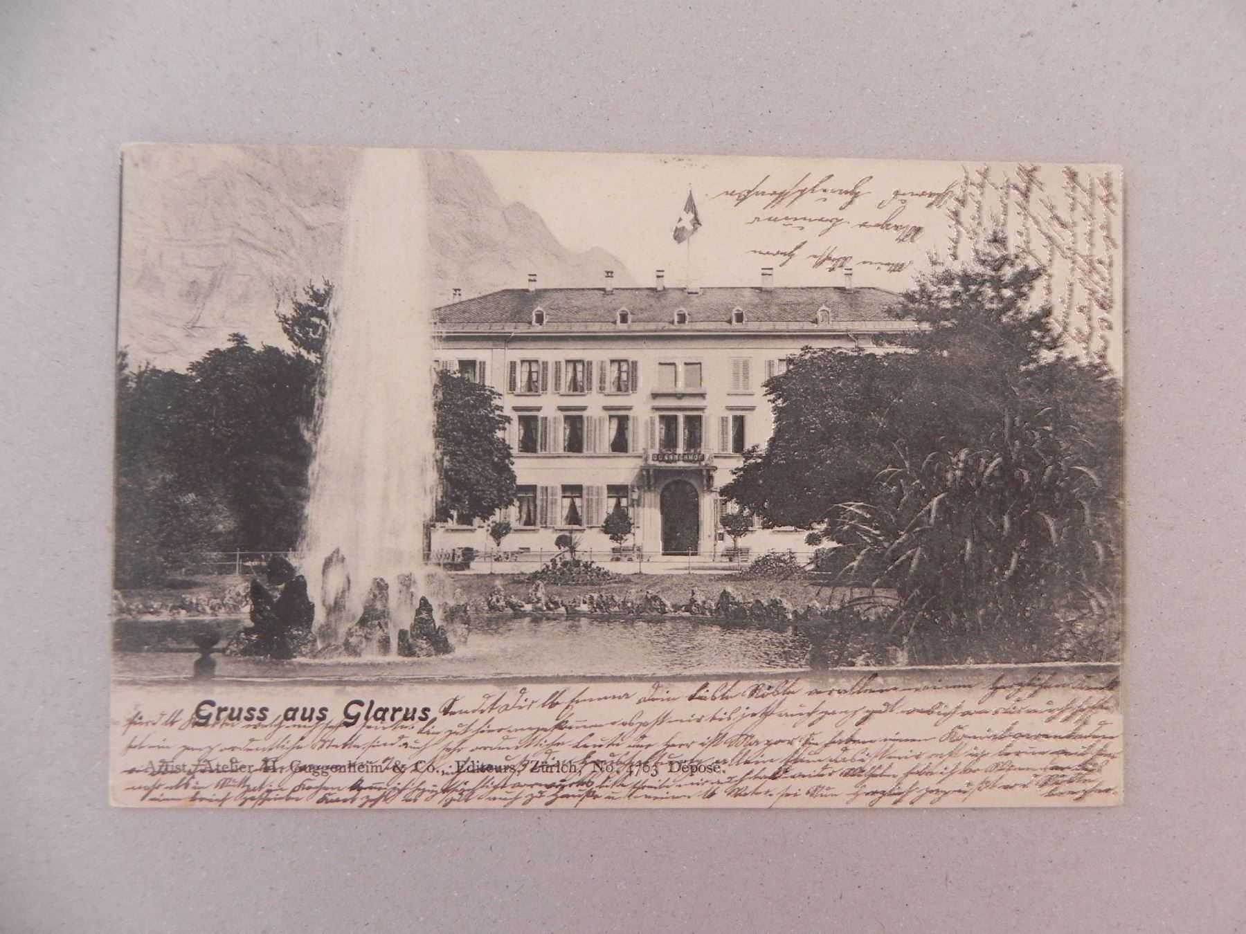 Ansichtskarten: Ansichtskarte Glarus GL 1903 – Gebraucht aus Siebnen von krimsie