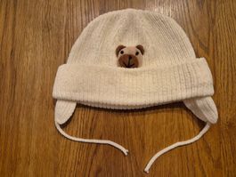 Süsser Teddy Baby Wintermütze, Weiss
