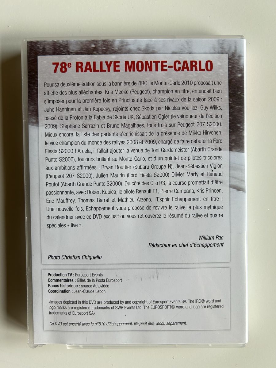 Alle DVDs: DVD Rallye Monte-Carlo 2010, Echappement, IRC – Gebraucht aus St-Cierges von Crisi53 1