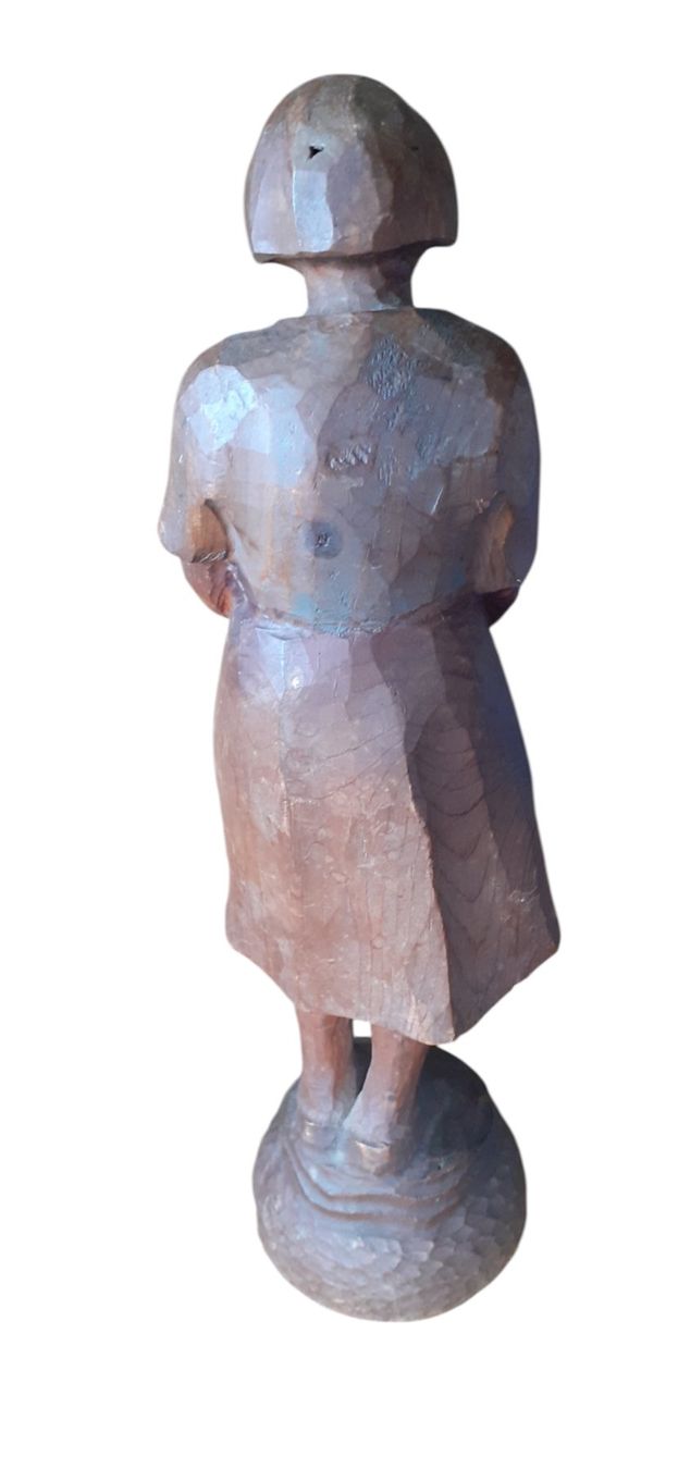 Sculture & Statue: Antike Holzfigur Mädchen mit Blumenstrauss – Usato da Mörschwil venduto da antiksalon 7