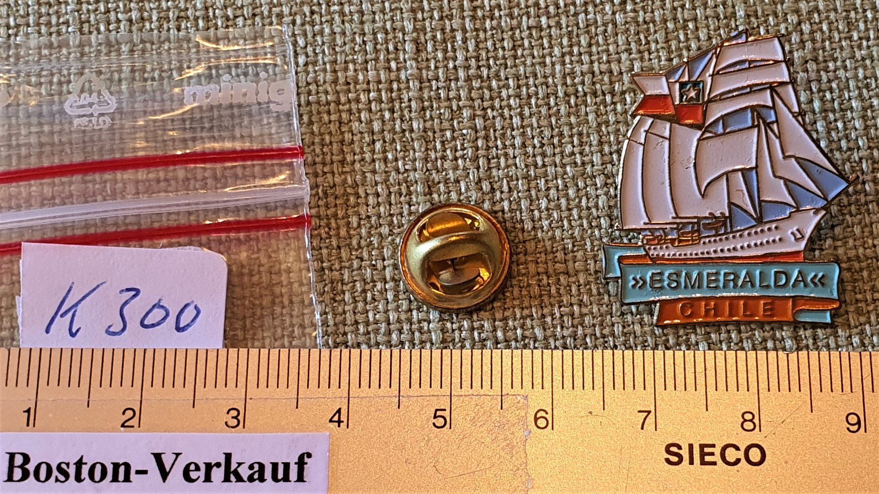 Placchette & Badge: K300 - Pin Segelschiff Chile Esmeralda – Usato da Reinach BL venduto da Boston-Verkauf 1