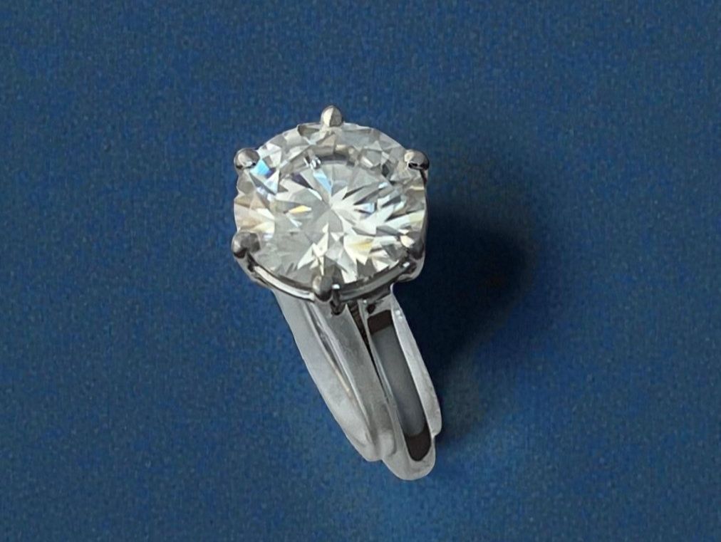 Anelli: Ring Bague Solitaire.Moissanite 5.5 ct Silver Silber Certif – Nuovo (secondo la descrizione) da Apples venduto da the_7jtf 2