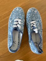 Schuhe Damen Grösse 38 mit blau-weissem Muster *neu*
