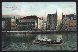 AK Rorschach, Partie am Hafen, 1908
