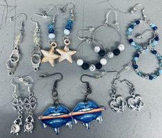 7Paar  Ohrringe, Modeschmuck, Neu