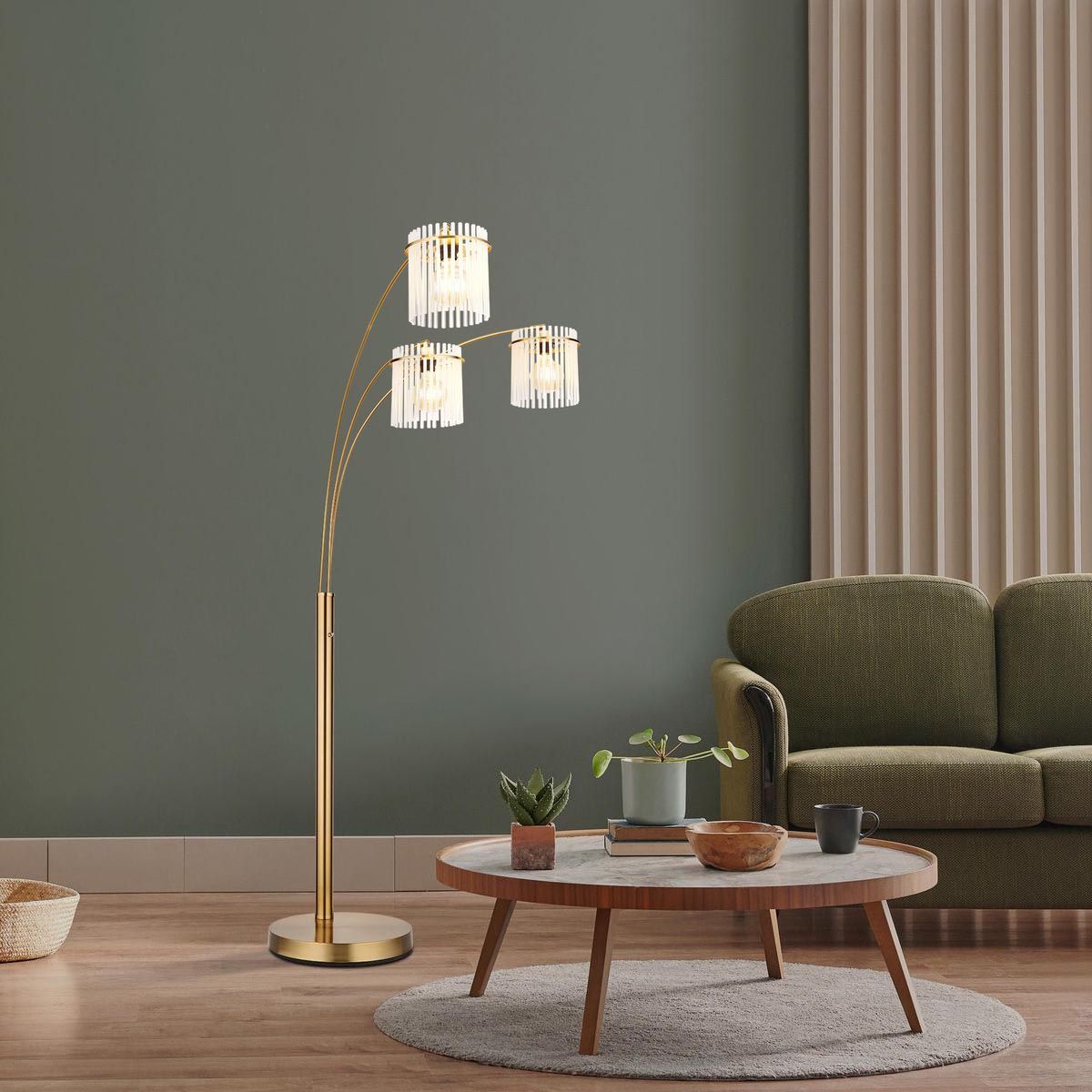 Lampade: Stehleuchte, Gold, Glas, 180 cm Höhe – Nuovo (secondo la descrizione) da Kreuzlingen venduto da Smart-Light 1