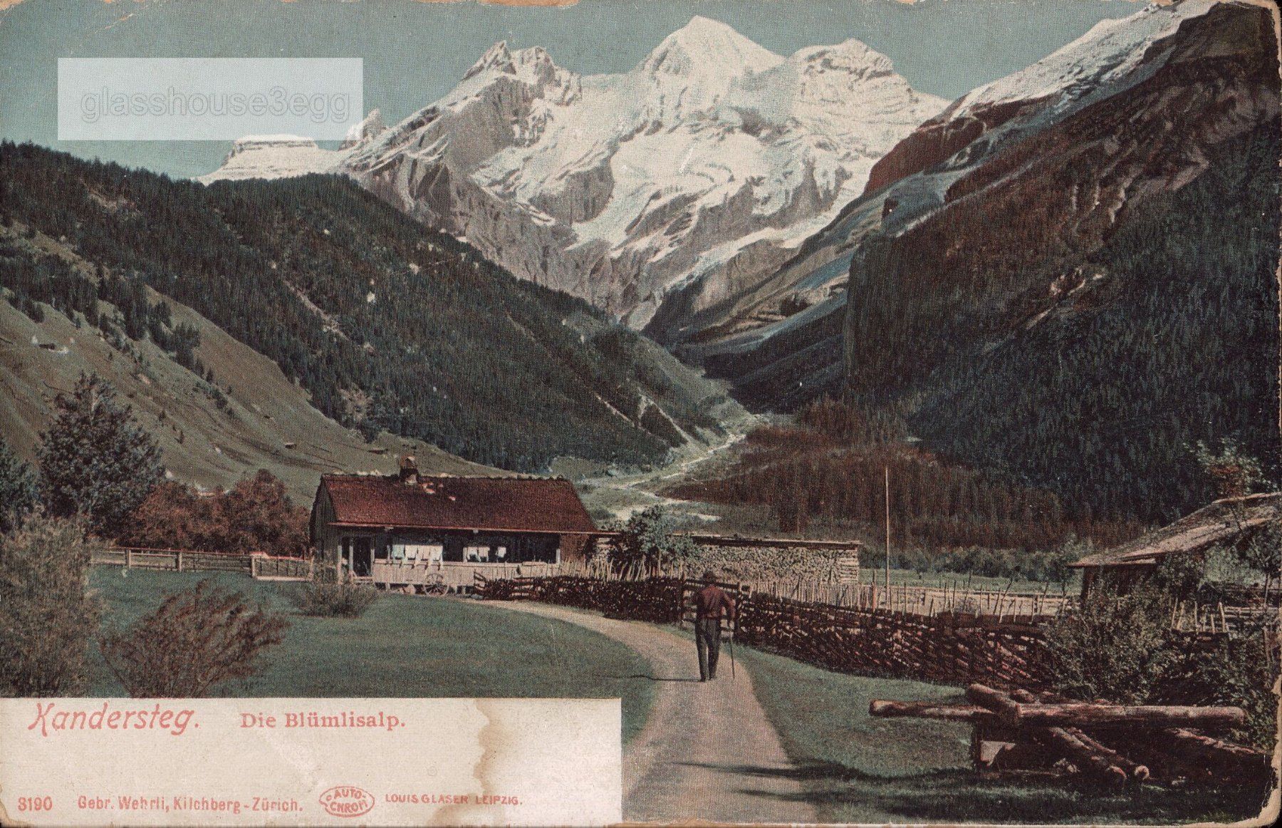 Cartoline postali: AK Kandersteg. Die Blümlisalp. – Usato da Eggersriet venduto da glasshouse3egg