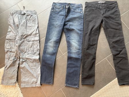 Jeans Jungen 3er Pack dunkelblau schwarz Gr. 28/36