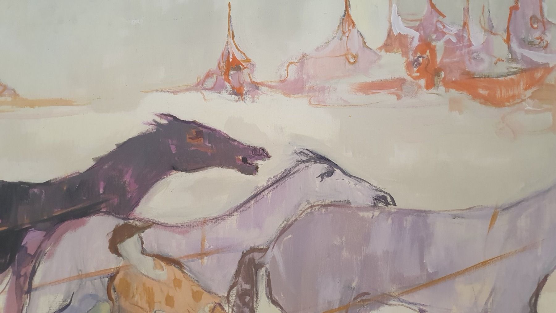 Dipinti: Wunderschönes Oelbild "Trabrennen Arosa" – Usato da Fidaz venduto da KunstsammlerGR60 1