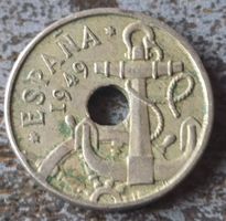 Spanien 50 Centimos 1949 Münze Anker guter Zustand