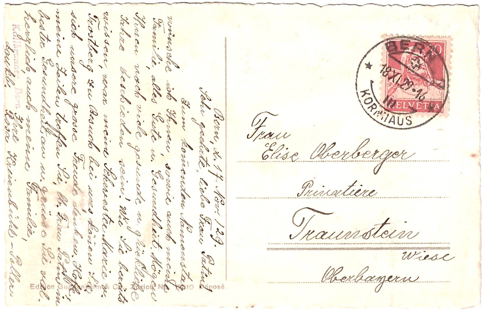 Cartoline postali: BERN . Historisches Museum ca. 1920 (BE) – Usato da Oberdorf BL venduto da Hopfehuepfer 1