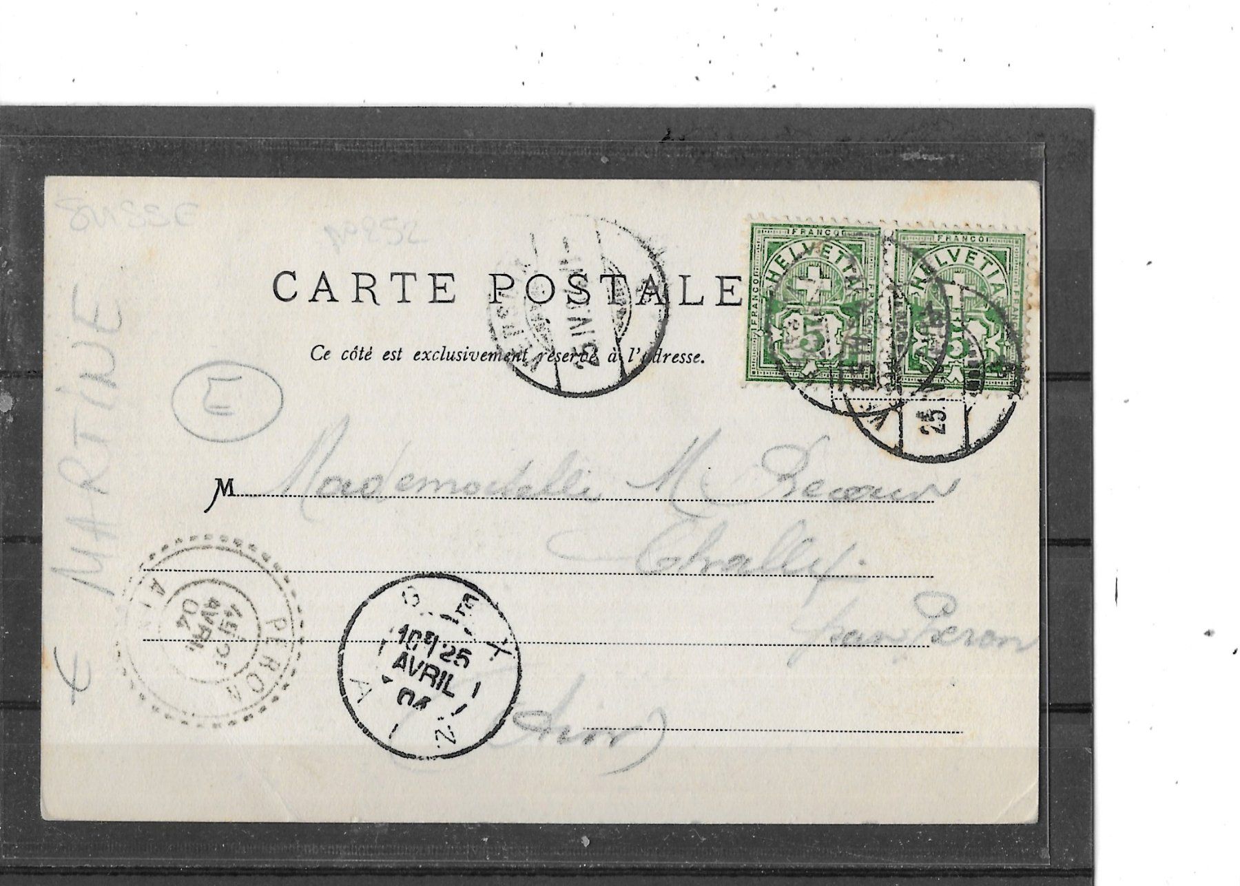 Cartoline postali: GE Versoix 1904 – Usato da Schocherswil venduto da Wilare 1