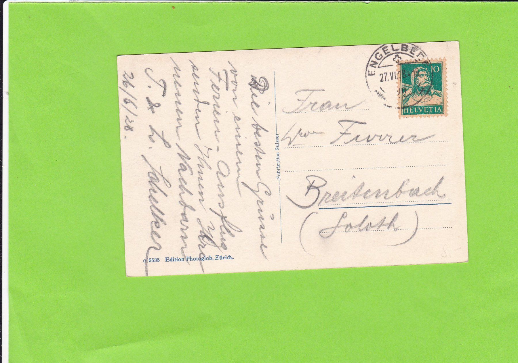 Cartoline postali: Engelberg gegen den Juchlipass – Usato da St. Peterzell venduto da neckertal 1