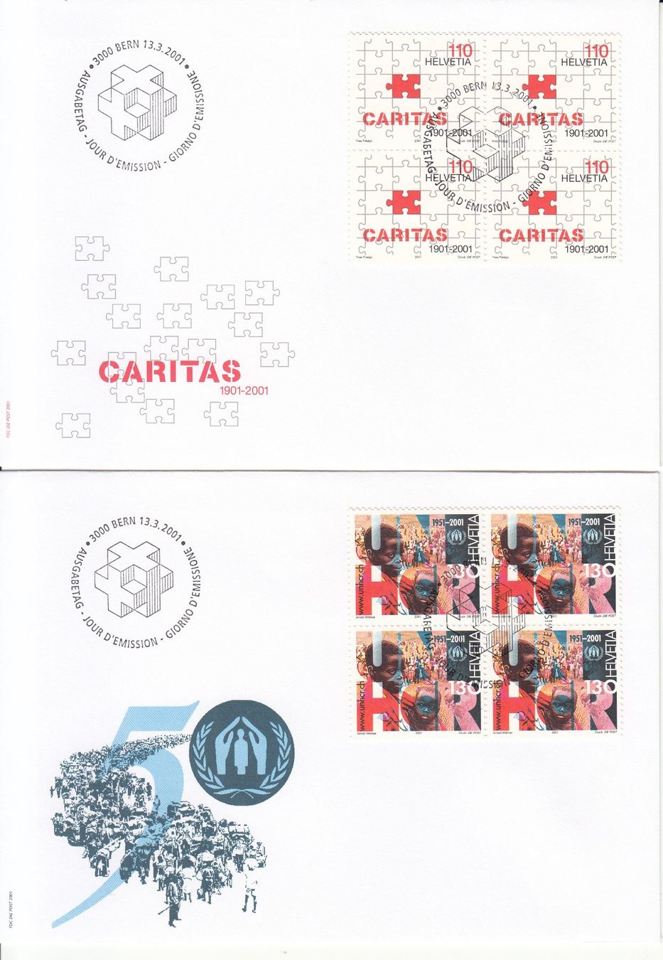 Tutti i francobolli: SBK 1015 - 1018 im 4er-Block FDC – Usato da Bürglen TG venduto da StampGraf 2