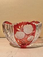 Elegant Crystal Bowl with Rose Design -