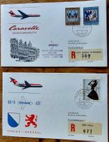 SWISSAIR 2 Erstflug Briefe  Gva/Zh - Brussels 1965-66