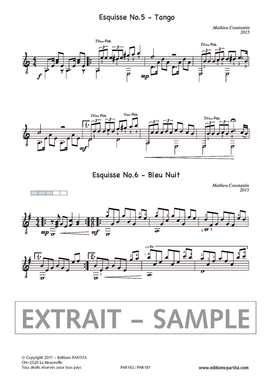 Libri: 60 ESQUISSES pour guitare - Mathieu Constantin – Nuovo e nell'imballaggio originale da St-Blaise venduto da partita-ch 3