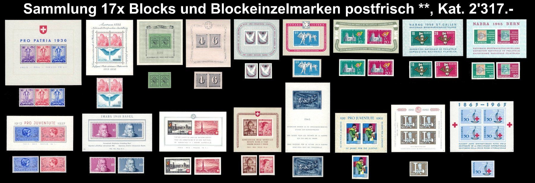 Tutti i francobolli: Blocksammlung mit Einzelwerten postfrisch **, Kat Fr. 2317.- – Nuovo (secondo la descrizione) da Eskisehir/Türkei venduto da super_cool_man