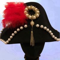 Fasnachtshut mit Feder & Perlen - Einzigartiges Design! Neu