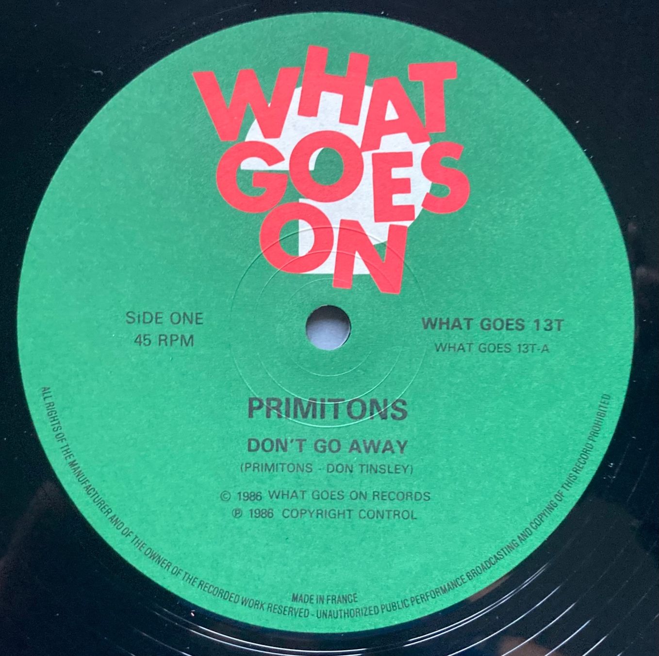 Dischi in vinile: PRIMITONS - DON'T GO AWAY – Usato da Poliez-Pittet venduto da Newtown-Records 2
