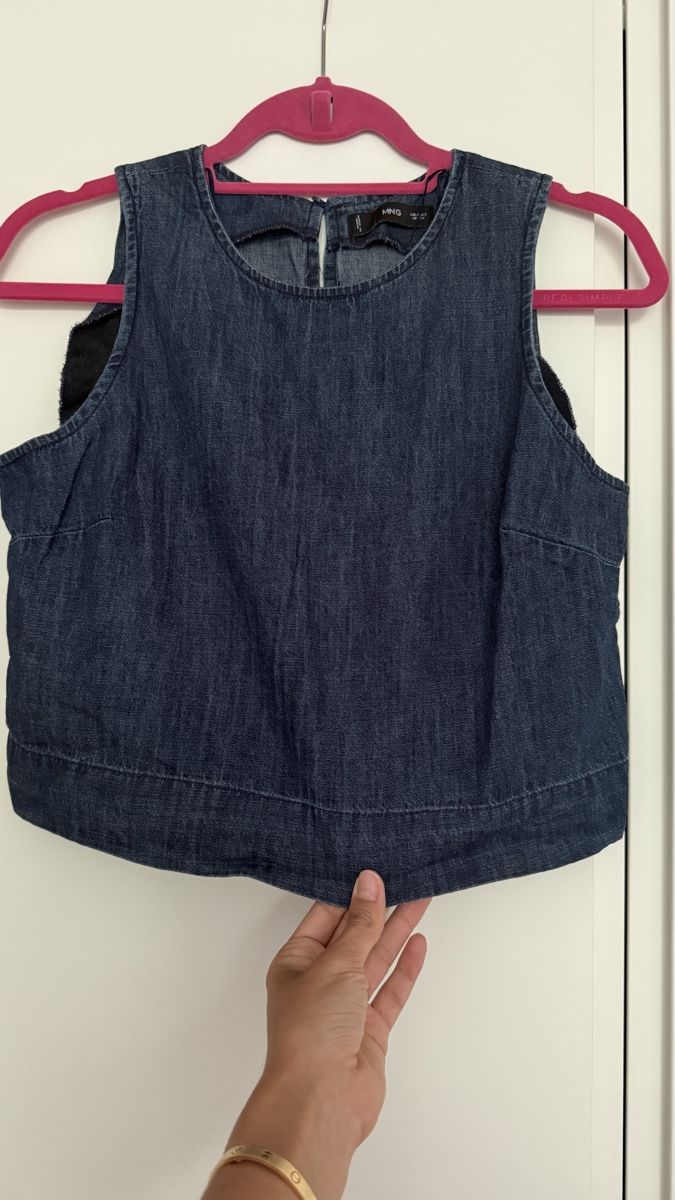 Mango Lotti di vestiti: Set: white trousers with strips & denim top – Usato da Châtelaine venduto da gab_r67v 5