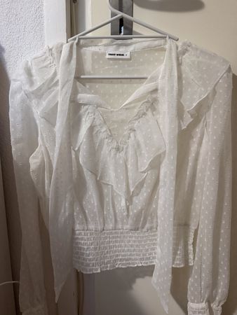 Chemisier blanc TALLY WEIJL taille S avec pois en relief