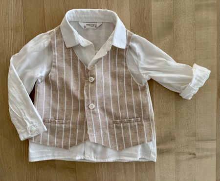 Mayoral Hemd mit Weste gestreift Grösse 86 cm beige weiss