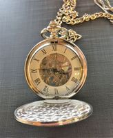Taschenuhr mechanisch Metall versilbert