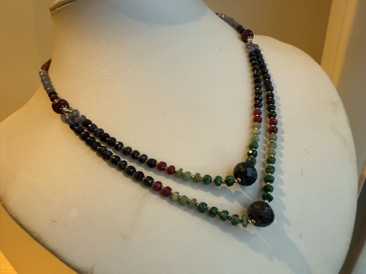Catenine: Wunderschöne Kette, Rubin, Saphir, Smaragd NEU – Nuovo e nell'imballaggio originale da Basel venduto da Chili007 6