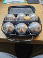 Boule / Boccia Set Metall Kugeln mit Tasche 6er Set (D)