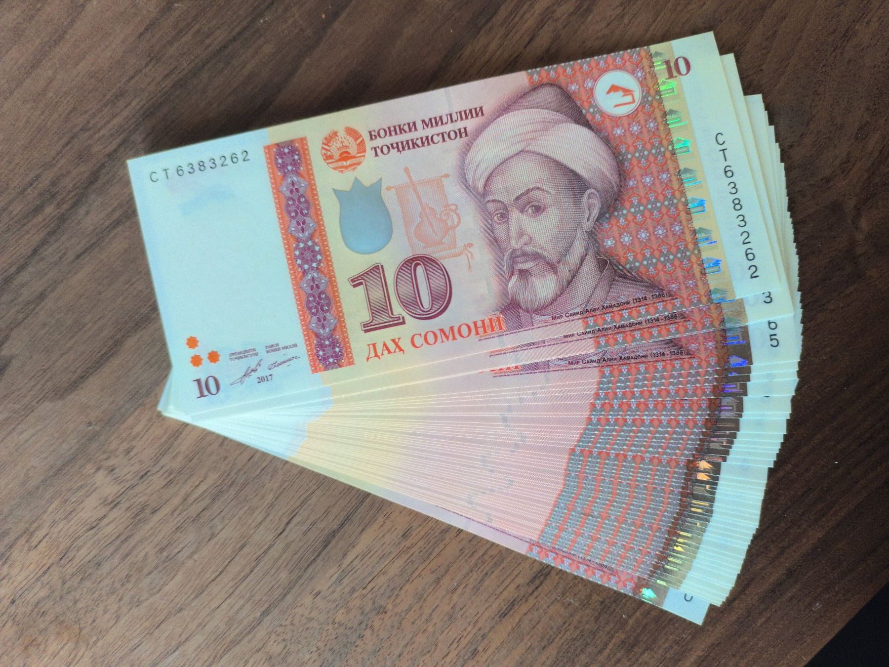 Banknoten: 10 Somoni Tajikistan UNC – Neu und originalverpackt aus Zürich von danihell 1