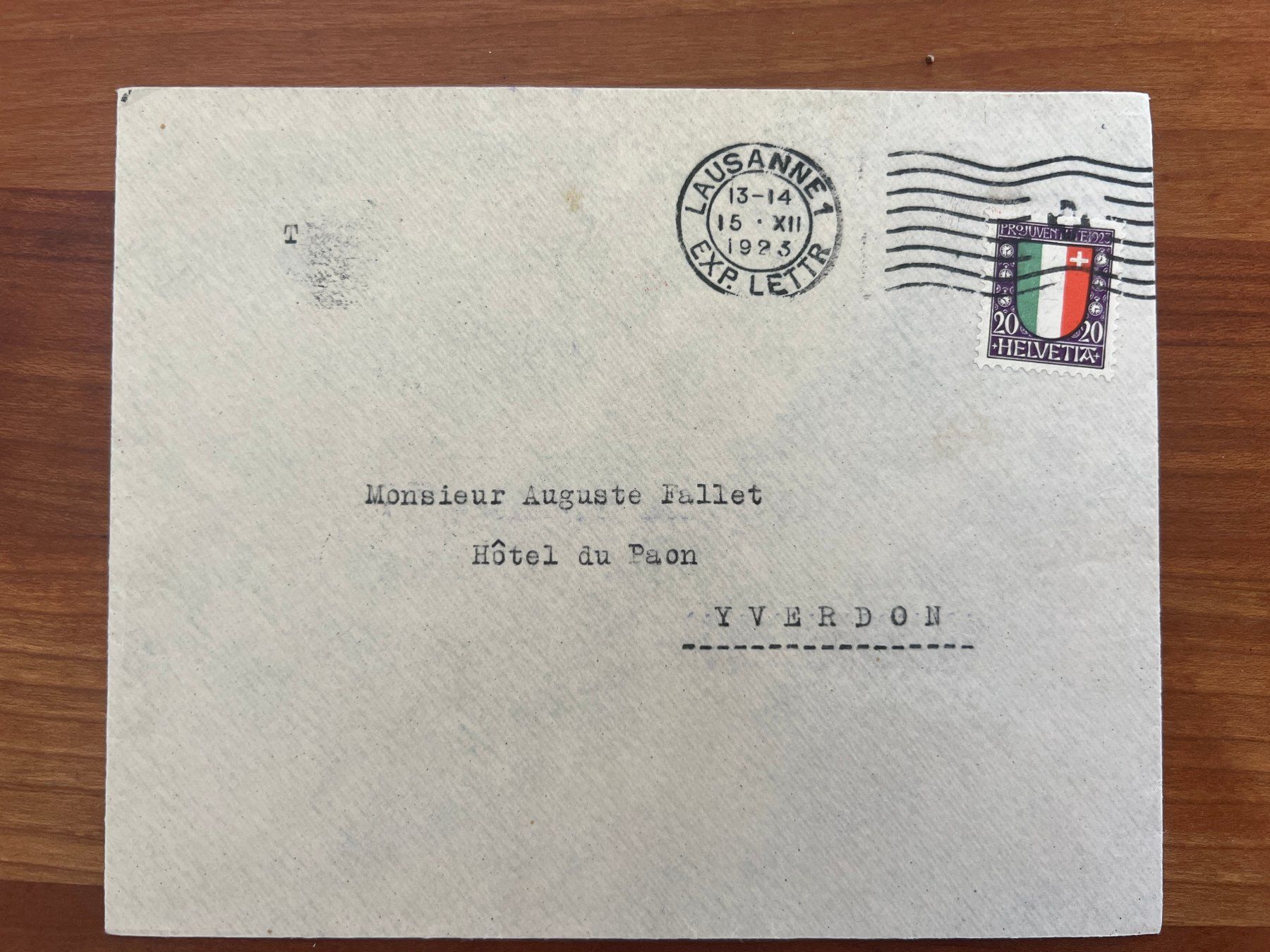 Tutti i francobolli: 1925 PJ auf Brief   (G2295) – Usato da Hinwil venduto da Sidi4