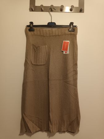 NEU! Midi Strickrock, Beige, Gr. M, Neu mit Etikett, Viskose