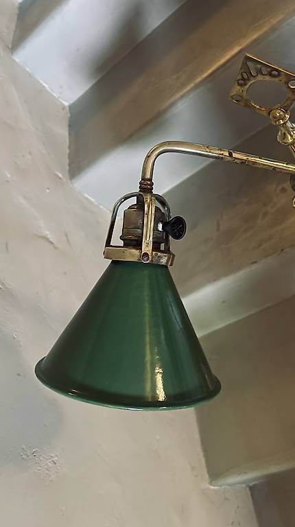 Lampade: Vintage grüne Messinglampe  – Usato da Oberdiessbach venduto da 08Charly