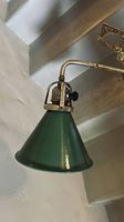 Vintage grüne Messinglampe 
