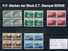 P.P. Marken 1955 4erSerie  Block E.T. Stempel BERNE Kat 250.