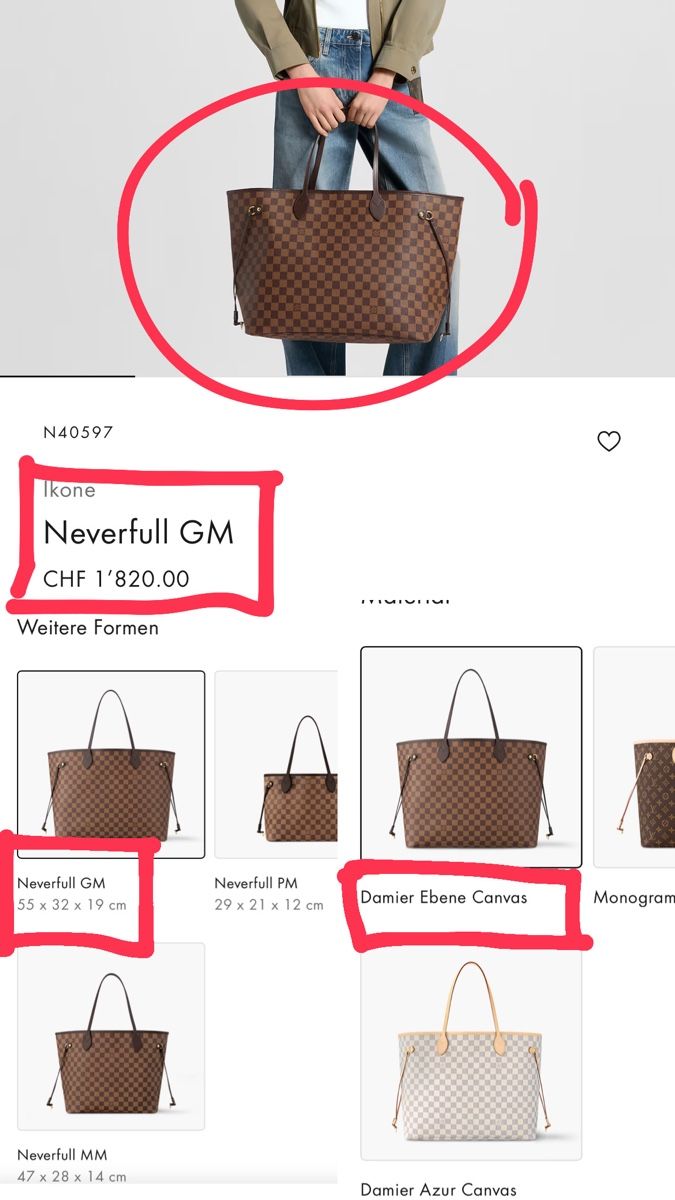 Louis Vuitton Borse: Louis Vuitton Neverfull GM Damier, NP 1820.-, gebraucht – Usato da Zürich venduto da Carlajimena 2