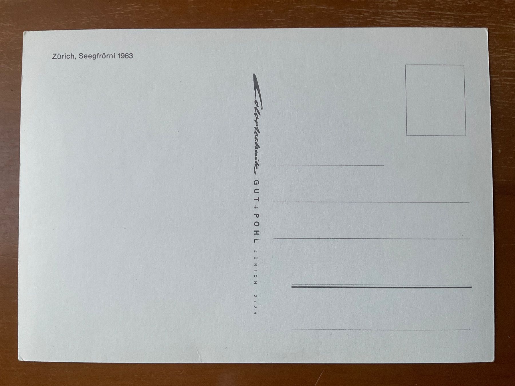 Cartoline postali: AK Seegfrörni 1963 – Usato da Zürich venduto da Tolima194 1