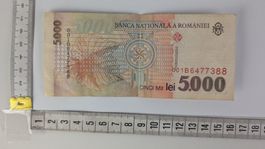Rumänien 5.000 Lei Banknote, Rarität!