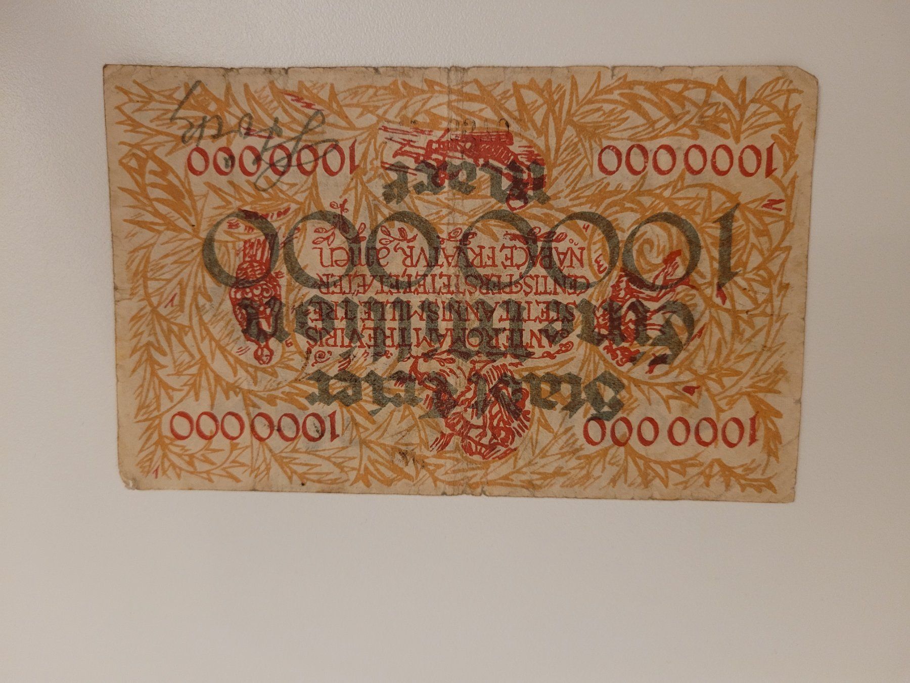 Banknoten: Gutschein über eine Million Mark Trier 1923 – Gebraucht aus Inwil von Flower2325 1