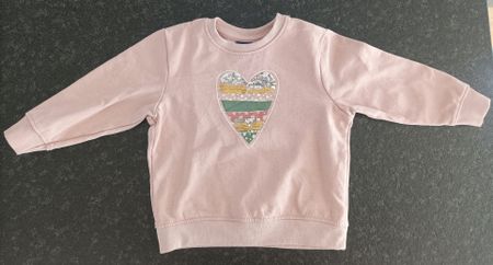 Pullover für Mädchen rosa mit Herz (98/104)